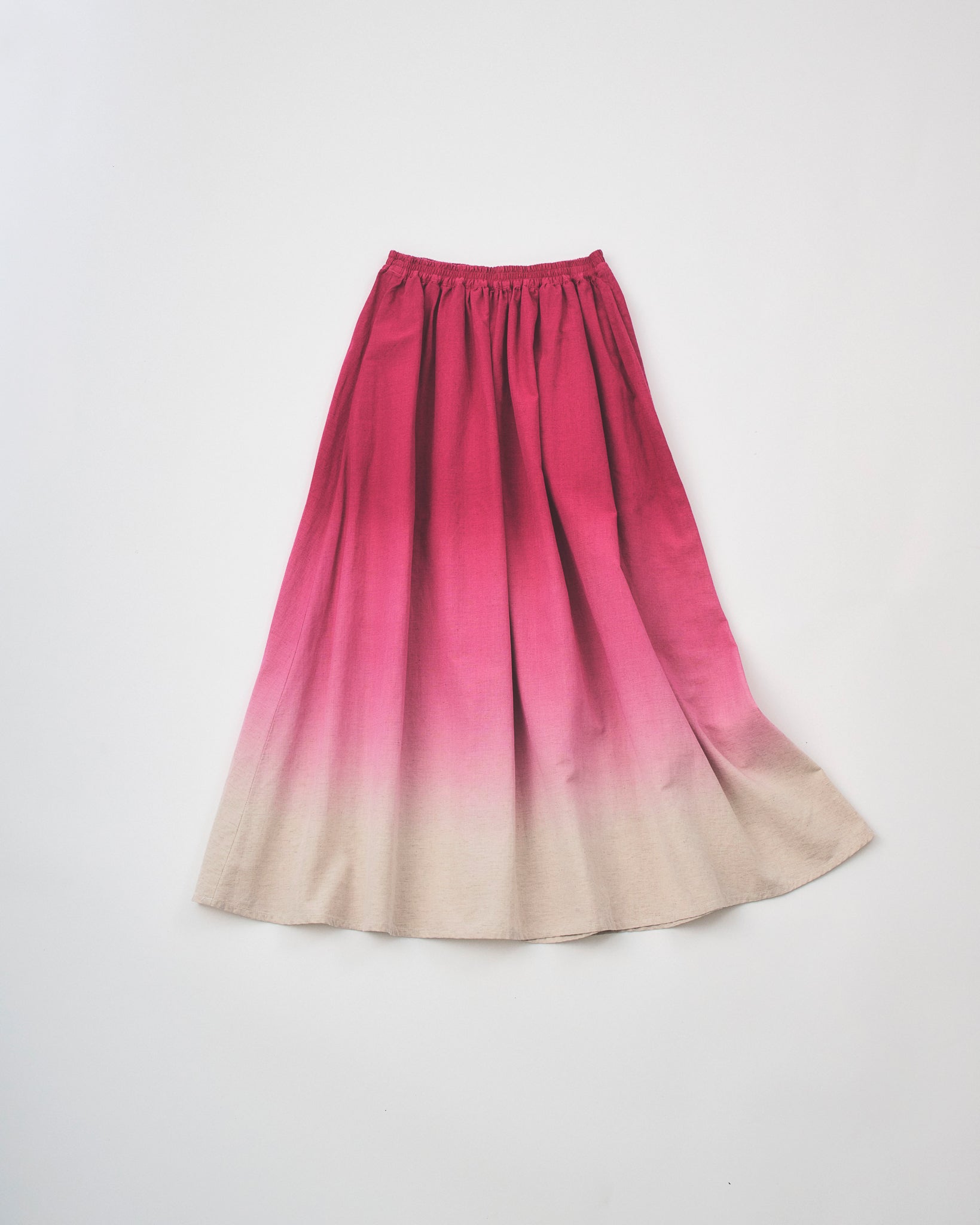 Organic Cotton × Linen Gradation Skirt #Pink