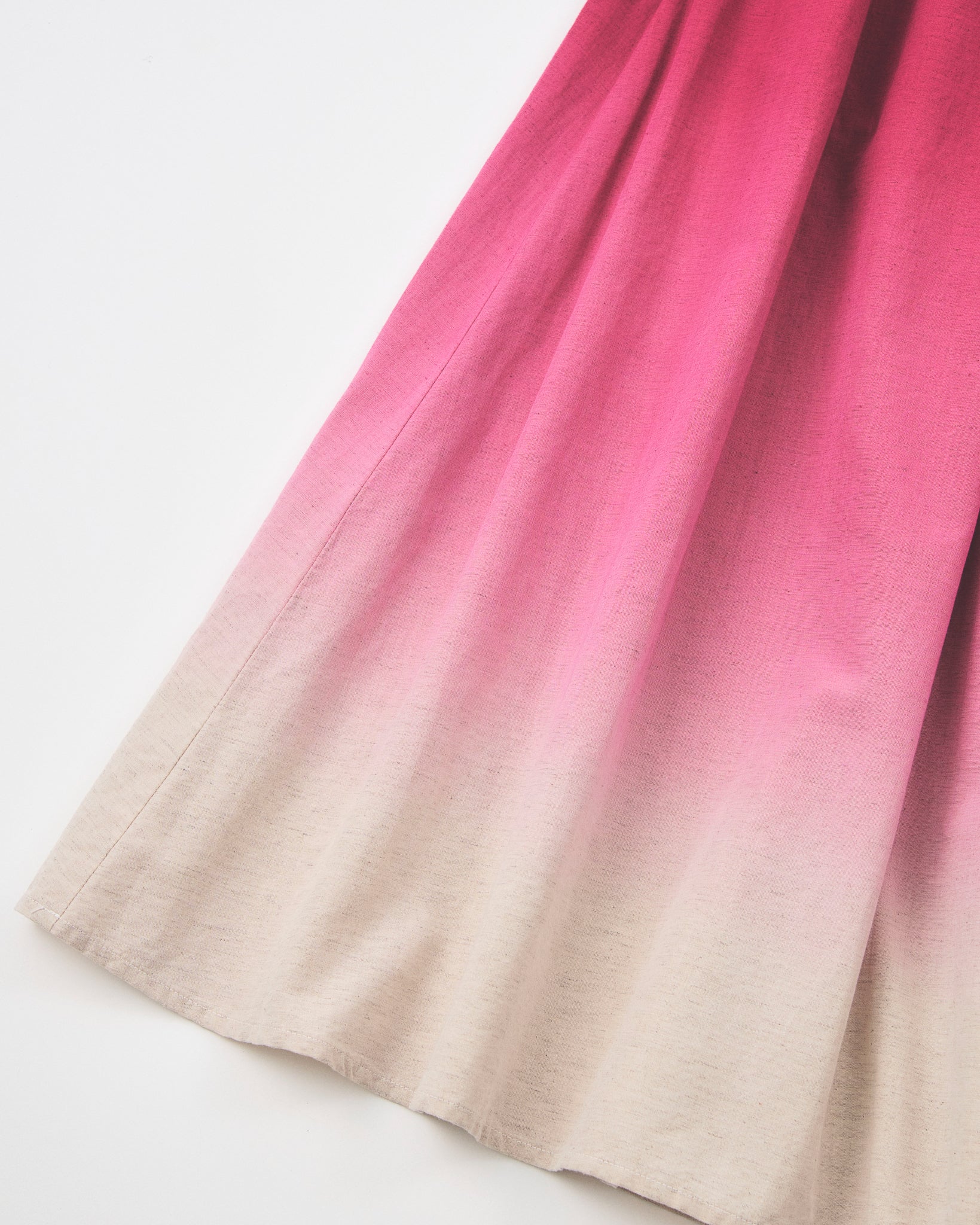 Organic Cotton × Linen Gradation Skirt #Pink