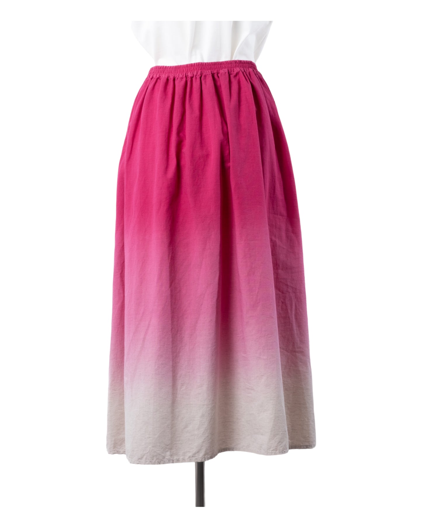 Organic Cotton × Linen Gradation Skirt #Pink