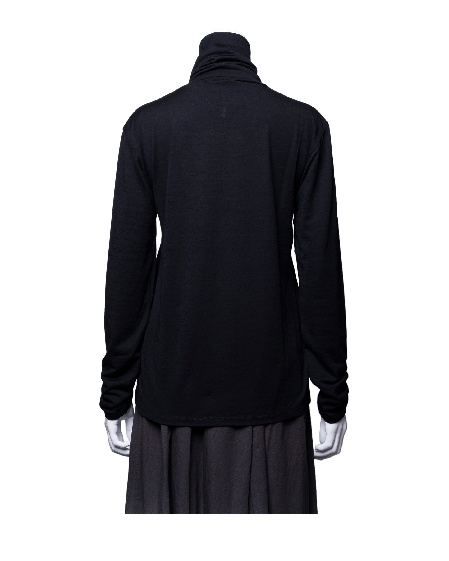 New Zealand Merino wool High Neck C&S #Black