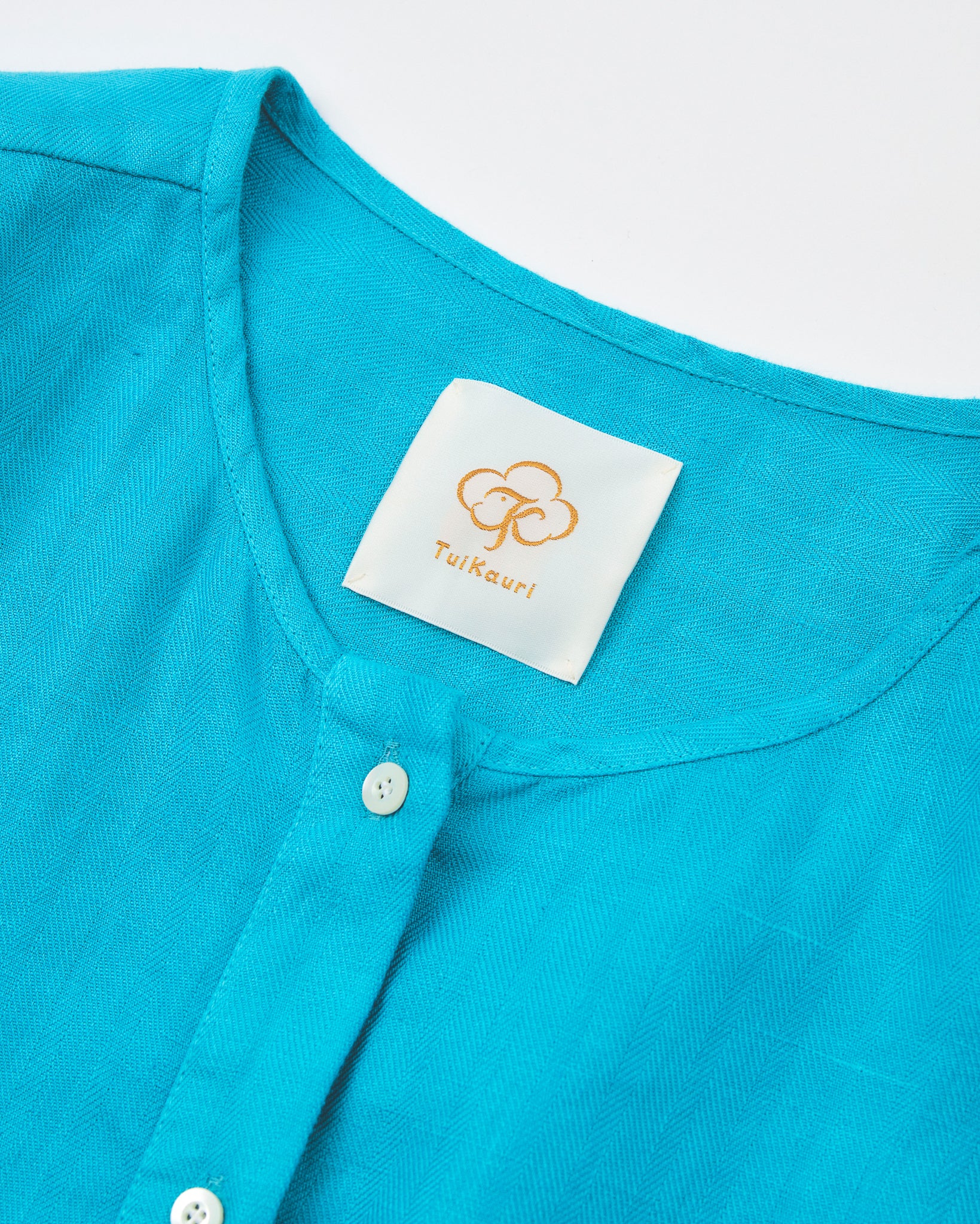 French Linen Pull Over Blouse #Blue