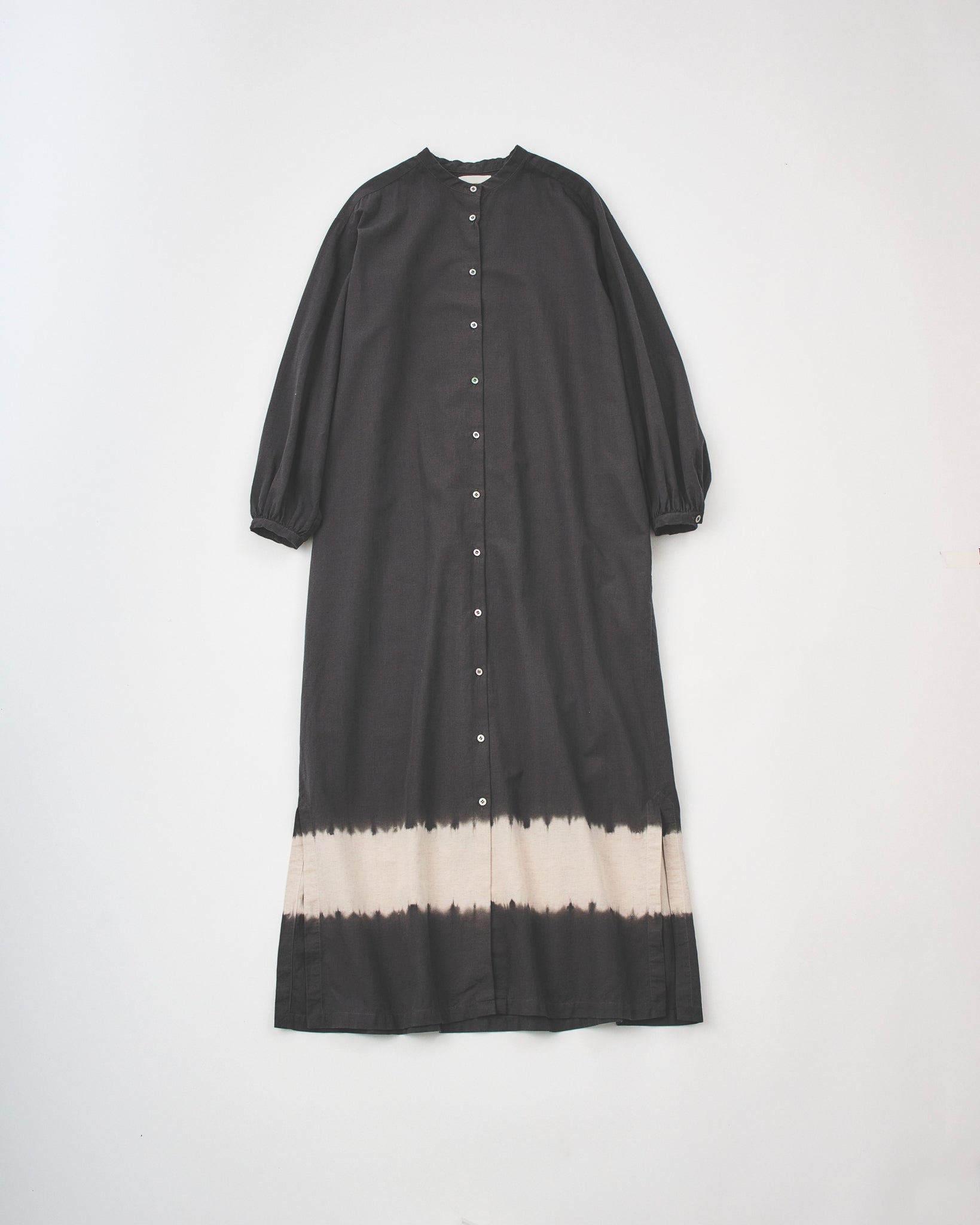 Organic Cotton × Linen Hand-dye Haori  #Charcoal