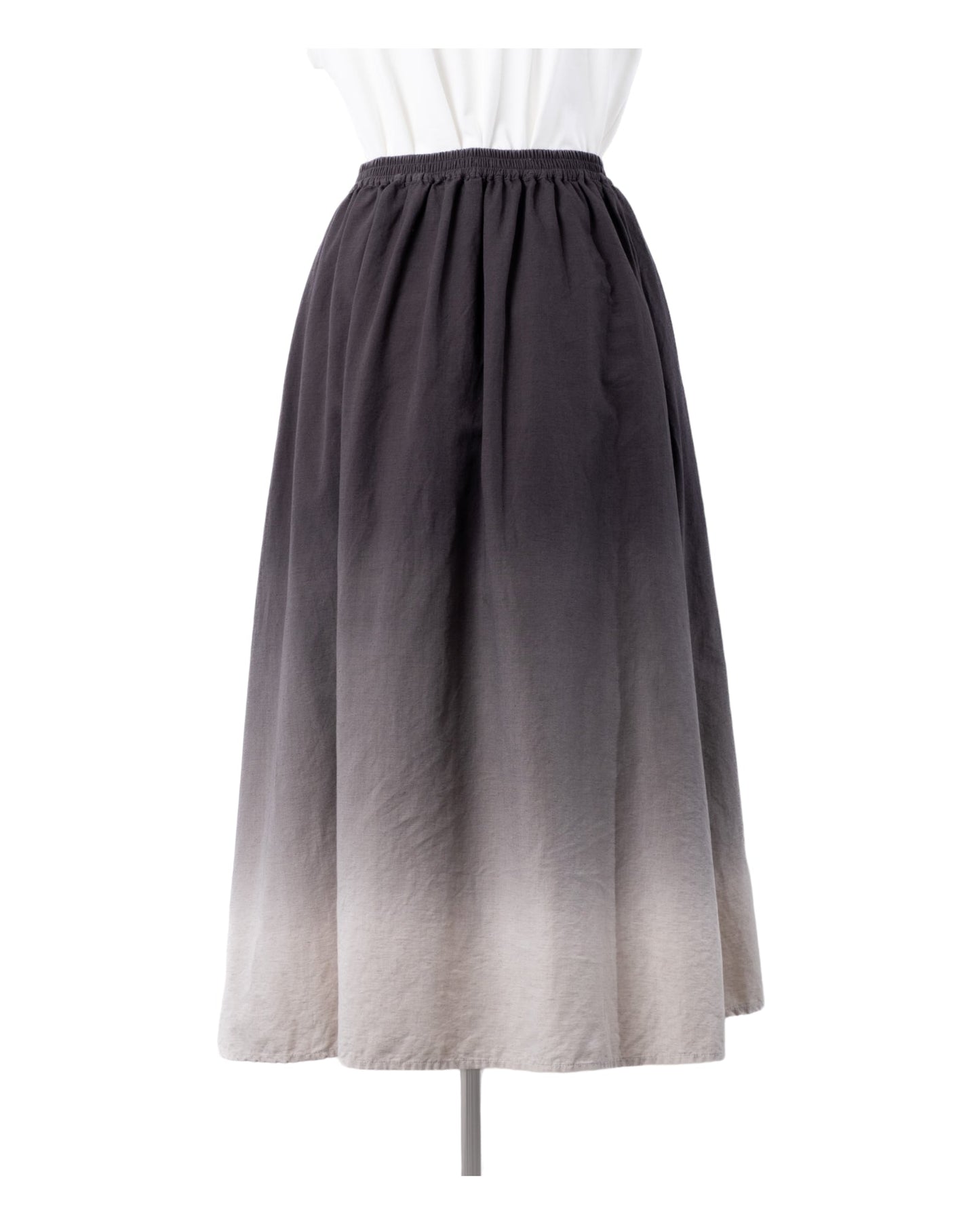 Organic Cotton × Linen Gradation Skirt #Charcoal