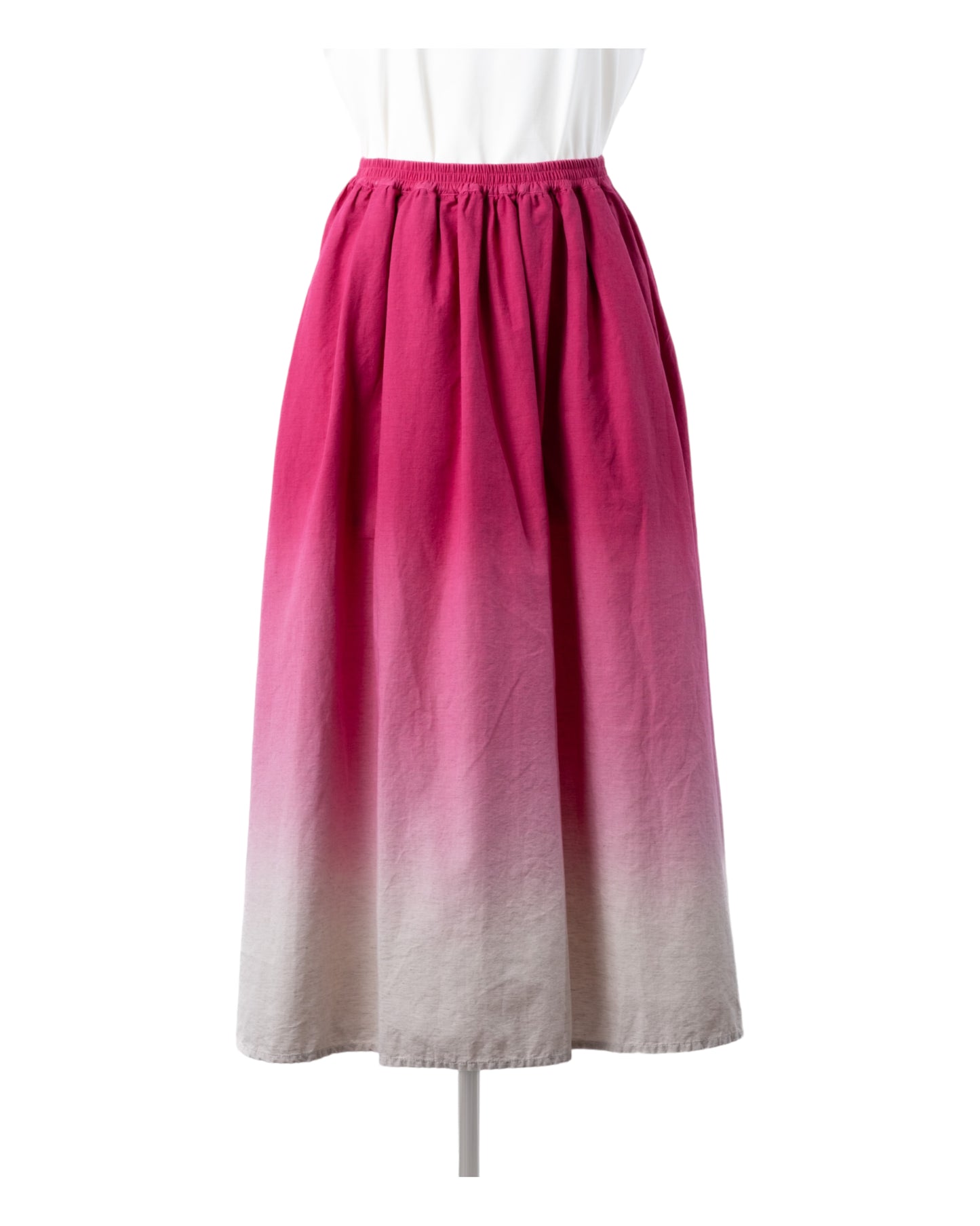 Organic Cotton × Linen Gradation Skirt #Pink
