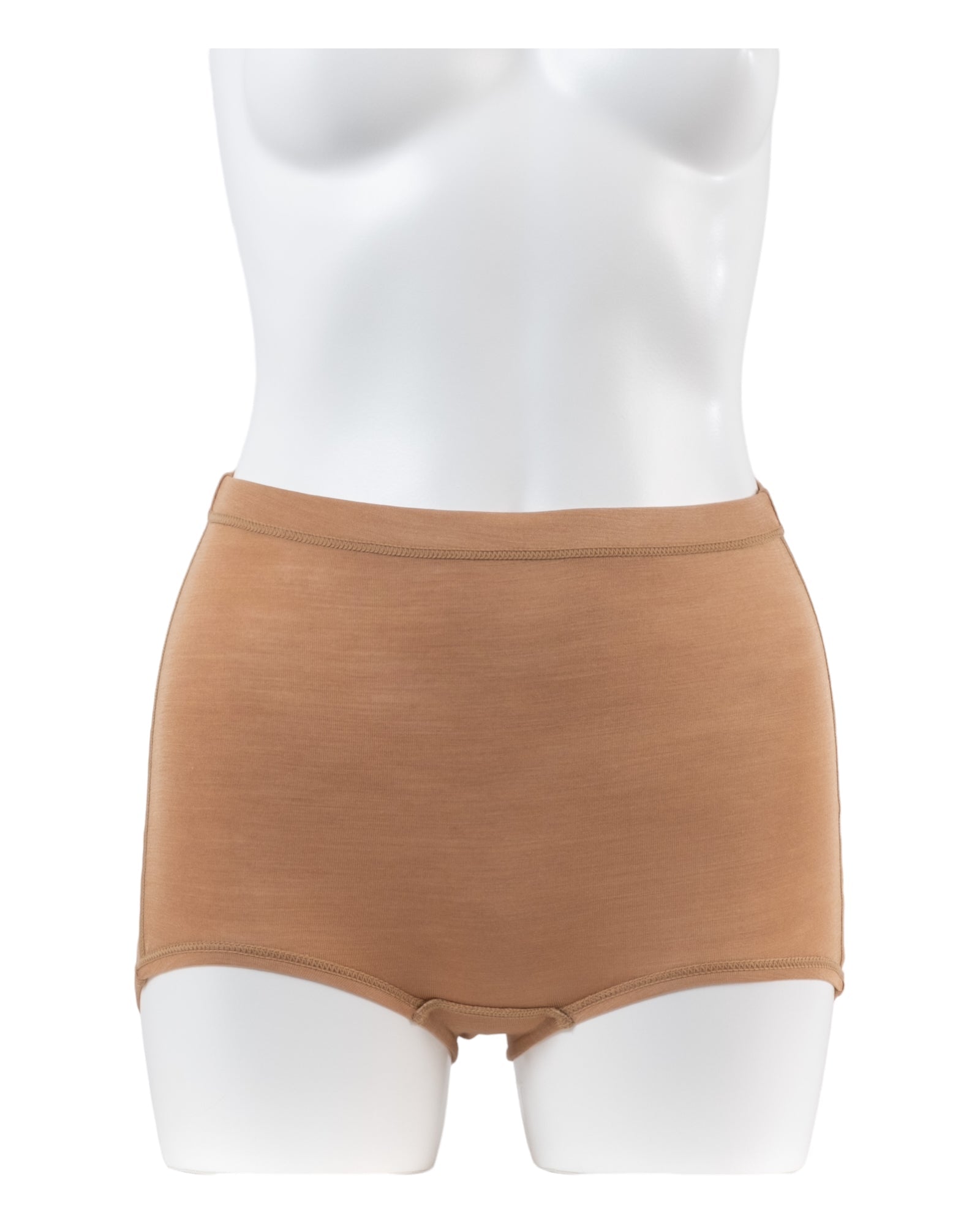 Washable Silk High Waist Shorts #Camel