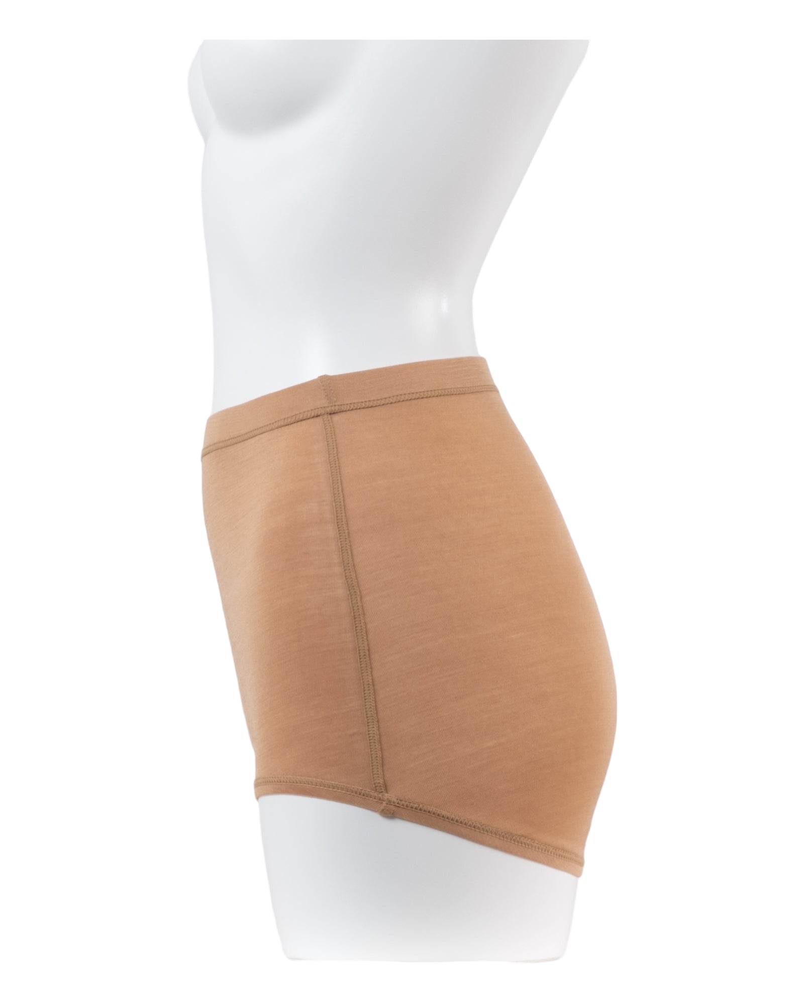 Washable Silk High Waist Shorts #Camel